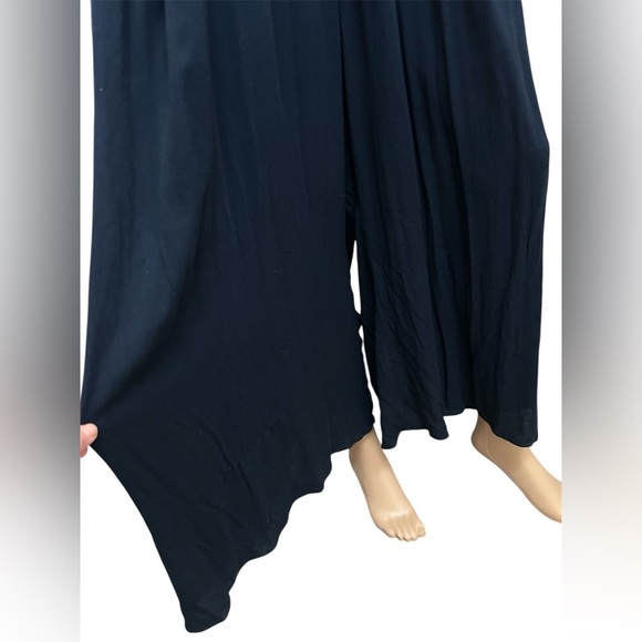 Wishlist Camisole Wide Leg Spaghetti Strap Jumpsuit Navy Blue Women’s Size L - Picture 9 of 13